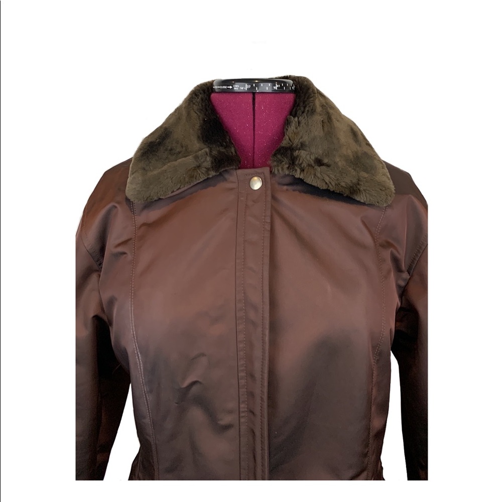 Sanyo New York Vintage Faux Fur Detachable Collar Coat Women's Size L - Picture 7 of 14